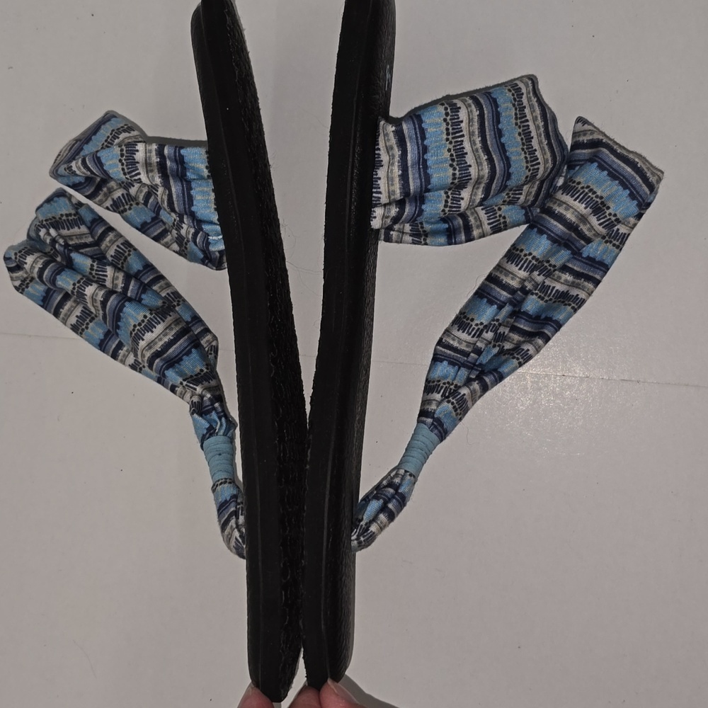 Sanuk Women's Yoga Sling 2 Print Vintage Sandal Blue Topaz Island Stripe Size 9 - Picture 12 of 16
